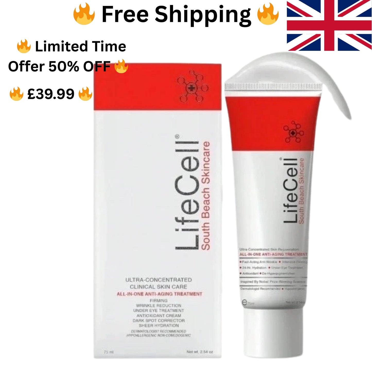 π₯ Limited Time Offer π₯ 50% OFF π₯ Free Shipping π₯ Lifecell All in One Anti-Aging Cream β Reduces Wrinkles, Fine Lines, Dark Circle