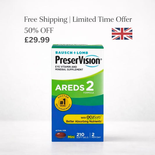 🔥 Limited Time Offer 🔥 50% OFF 🔥 Free Shipping 🔥 PreserVision AREDS 2 Formula, 210 Soft Gels. Take 2 Mini Soft Gel Per Day 🎁
