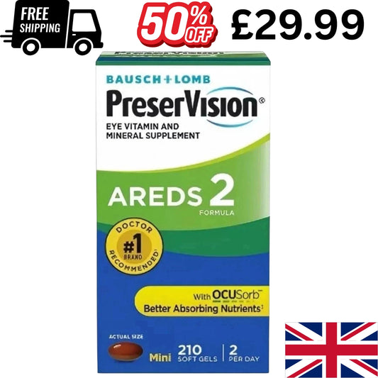 PreserVision AREDS 2 Formula, 210 Soft Gels. Take 2 Mini Soft Gel Per Day 🎁