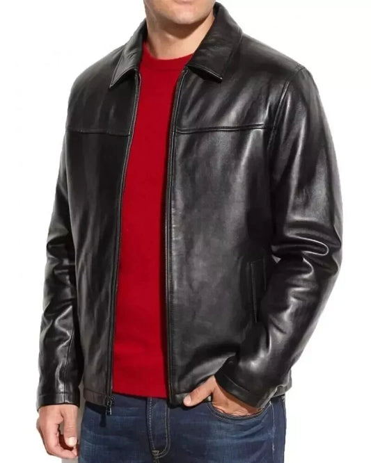 Men's leather Jacket 100% Genuine Thick and Soft Leather Man Classic Biker Coat