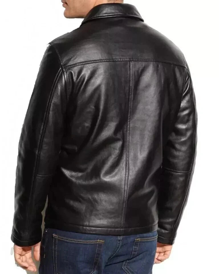 Men's leather Jacket 100% Genuine Thick and Soft Leather Man Classic Biker Coat